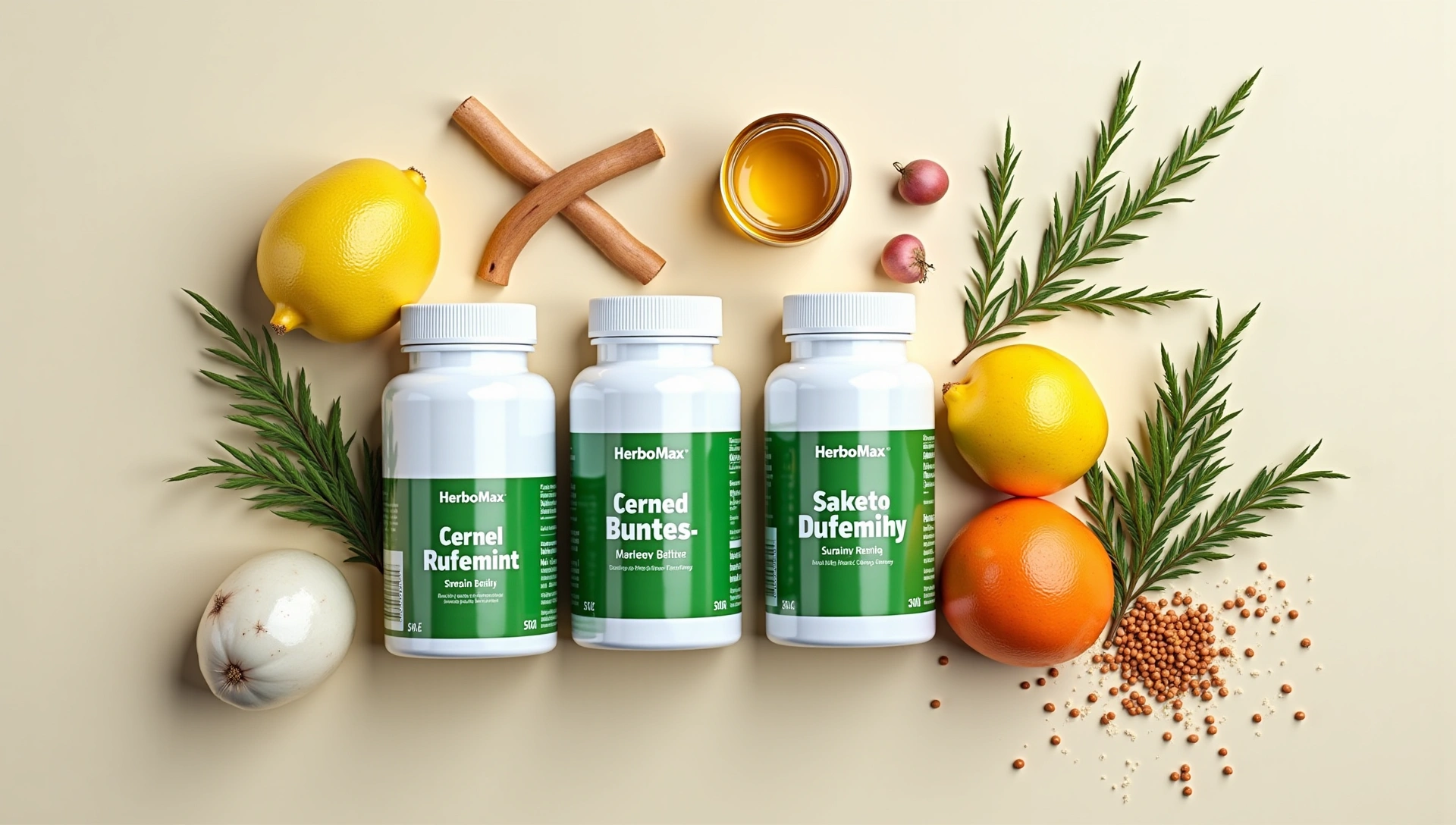 Natural ingredients with soft lighting conveying health and purity